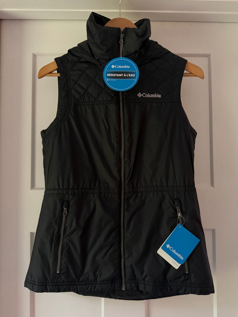 Columbia Cedar Express II Hooded Quilted Insulated Vest Black NWT Size S